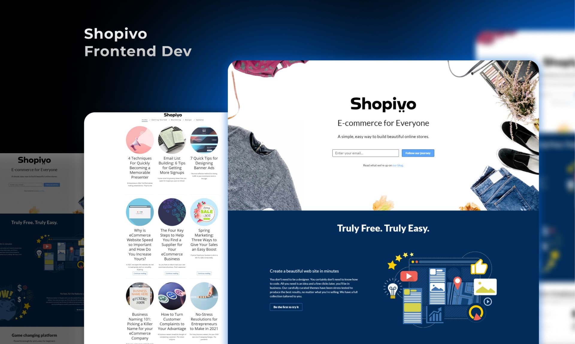 Shopivo frontend development portfolio screenshot