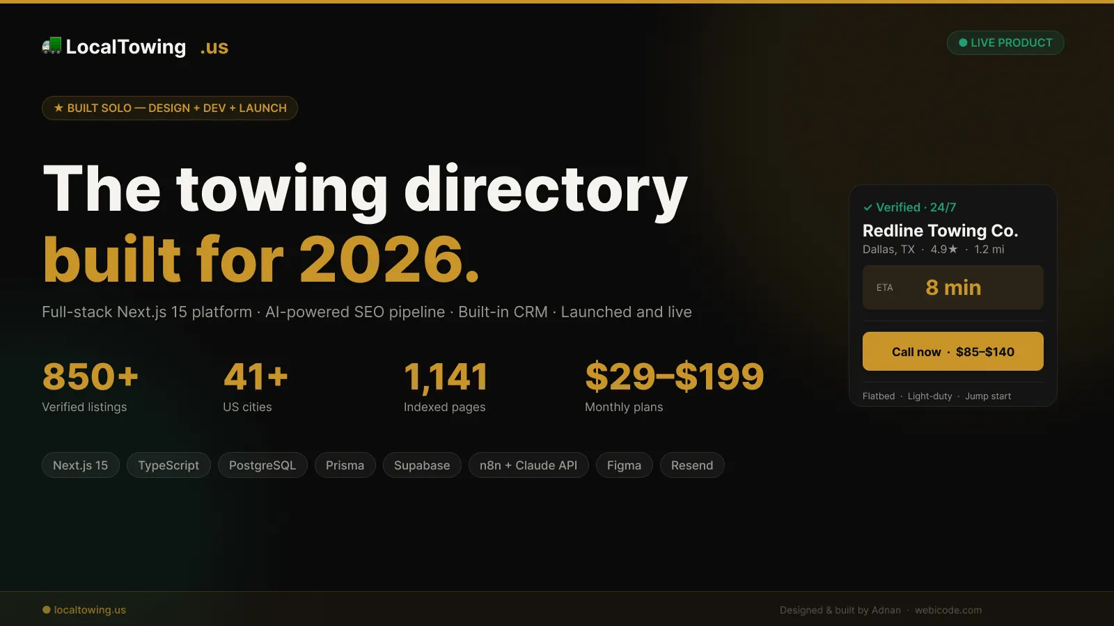 LocalTowing.us directory platform homepage