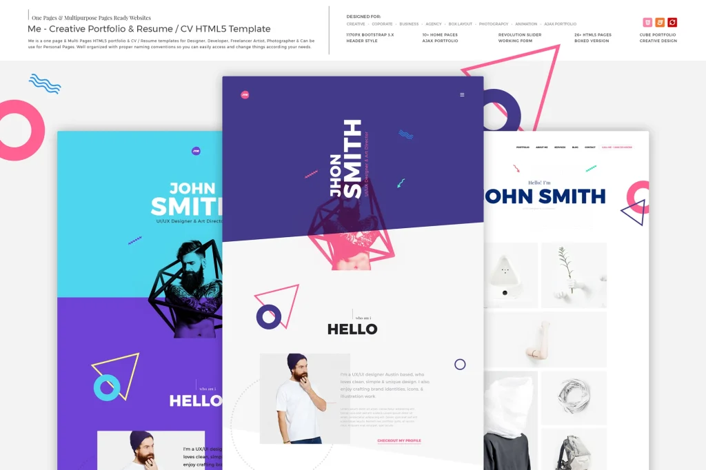 Me – Creative Portfolio & Resume / CV HTML5 Template